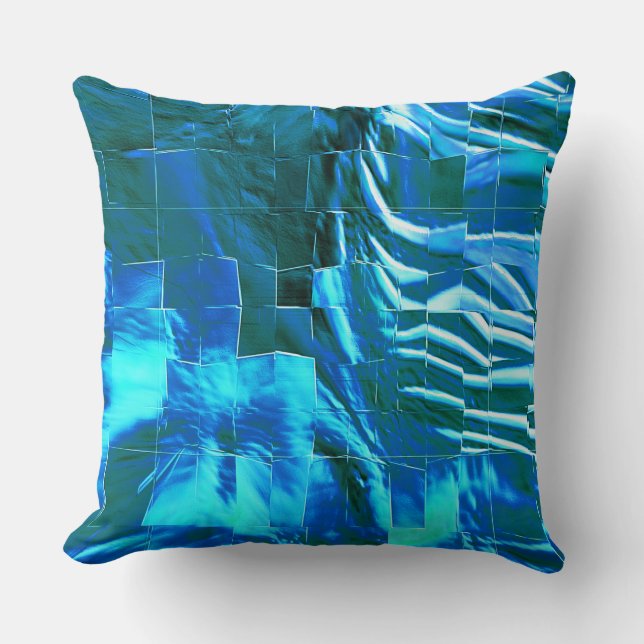 Almofada Textura metálica abstrato de mosaico céu limpo (Frente)