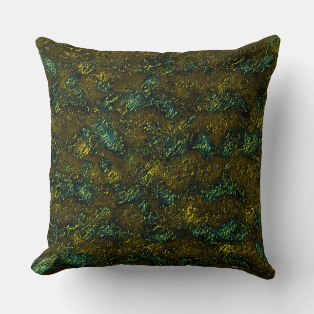 Almofada Textura muito rústica envelhecida em maca escura e (Frente)