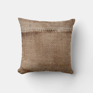 Almofada Textura natural em linha, café, saco, resumo