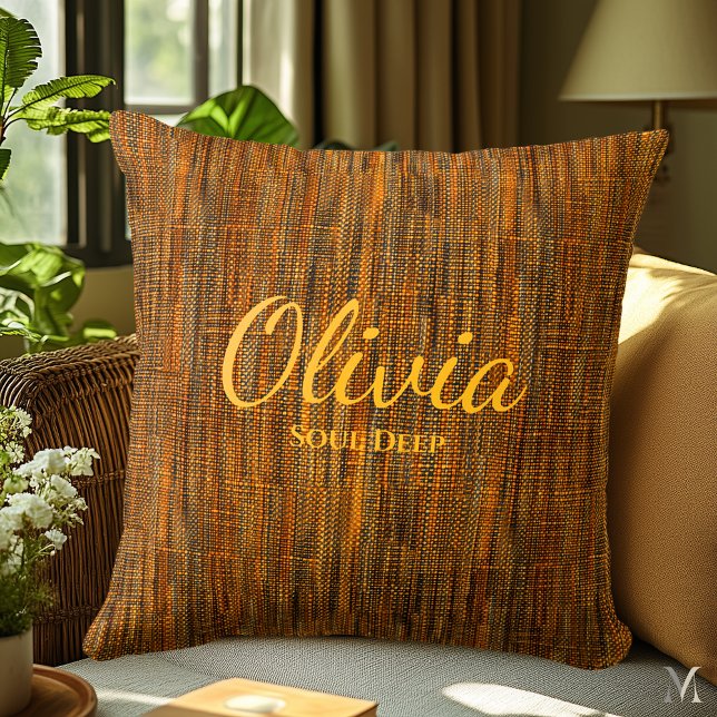 Almofada Textura Rustic Orange Denim | Home Decor Personali (Criador carregado)