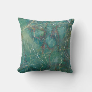 Almofada Textura verde de mármore malaquita, estrutura det