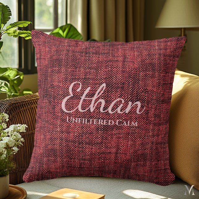 Almofada Textura Vermelha de Borgonha | Página Russo Person (Criador carregado)