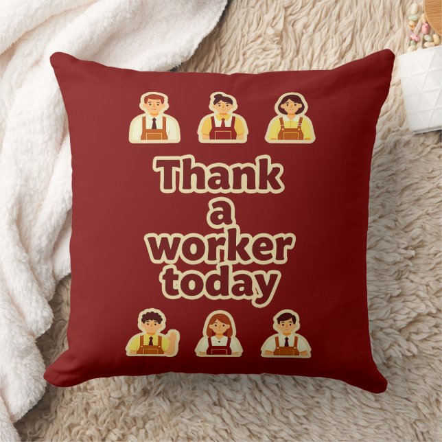 Almofada Thank a Worker Today Appreciation Shirt – Labor  (Cobertor)