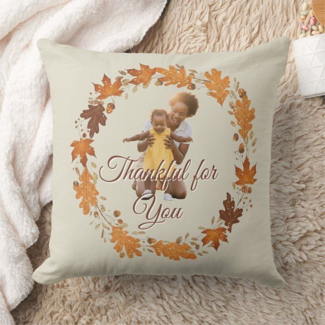 Almofada Thankful for You" Fall Photo Pillow (Cobertor)