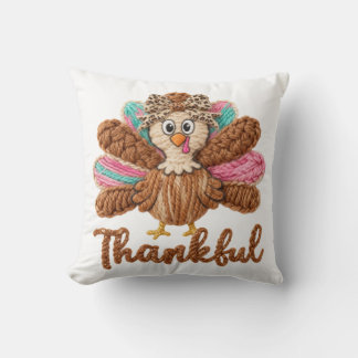 Almofada Thankful Turkey Design – Latch Hook Yarn Crochet S