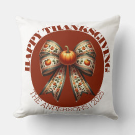 Almofada  Thanksgiving Party& custom Family Name Simple
