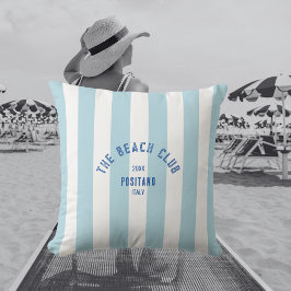 Almofada The Beach Club Crest Blue Cabana Stripe