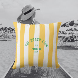 Almofada The Beach Club Crest Yellow Cabana Stripe