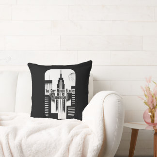 Almofada The City Never Sleeps Hustle Skyline Design