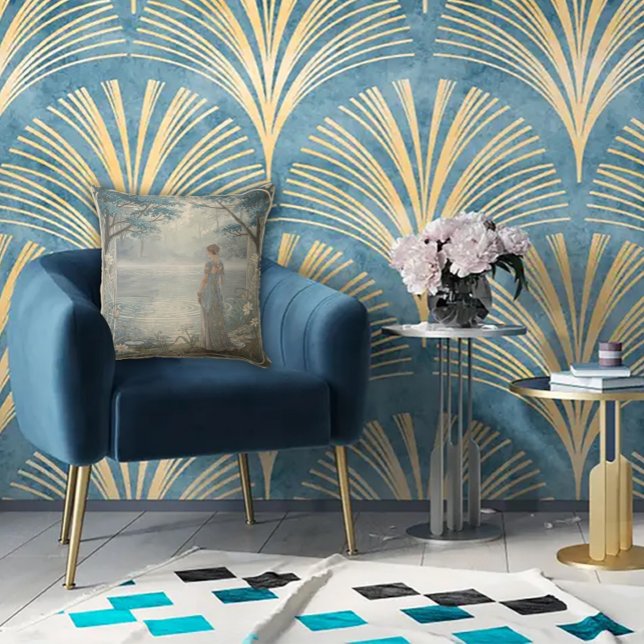 Almofada The Golden Age of Grace Art Nouveau Throw Pillow (Criador carregado)