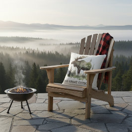 Almofada "The Great Outdoors" Customizable Watercolor Moose