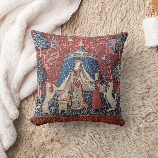 Almofada The Lady and the Unicorn (One Desire) Throw Pillow (Cobertor)