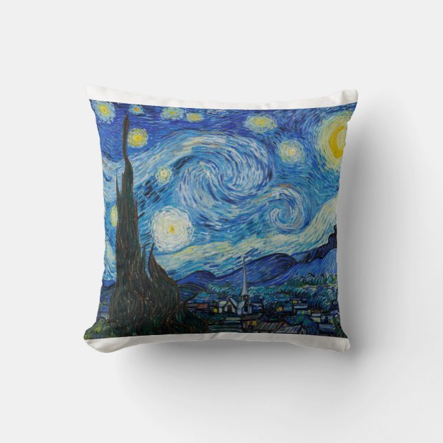 Almofada The Starry Night 1889, por Vincent van Gogh (Frente)