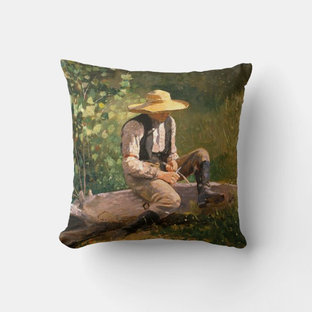 Almofada The Whittling Boy (por Winslow Homer) (Frente)