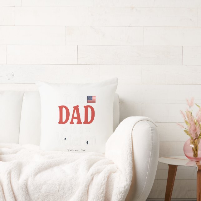 Almofada This Dad is a Veteran Pillow – Heartfelt Gift (Sofá)