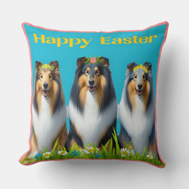 Almofada Three Easter Collies (Frente)