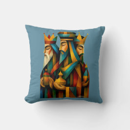 Almofada Three Wise Men Abstract Nativity Art