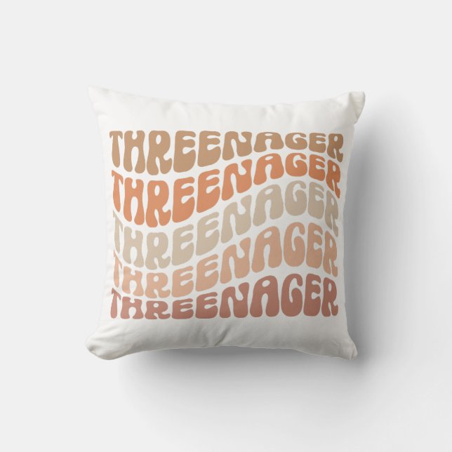 Almofada Threenager, aniversário de 3 anos, Terceiro Aniver (Frente)