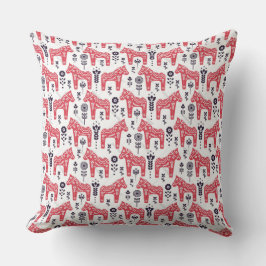 Almofada Throw Cushion - Dala Horse e Design Floral Sueco