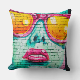 Almofada Throw Cushion - Lipstick Urban Street Art