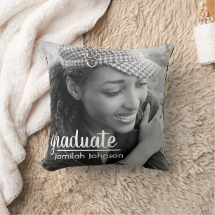 Almofada Throw Modern Typografia Photo Graduation Keepsawn