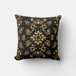Almofada Throw Pillow black yellow pattern 
