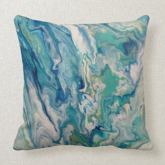 Almofada Throw pillow - blue, aqua, yellow abstract