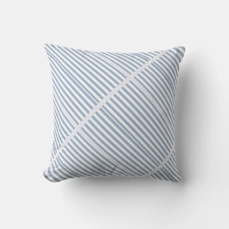Almofada Throw Pillow Blue & White Stripe