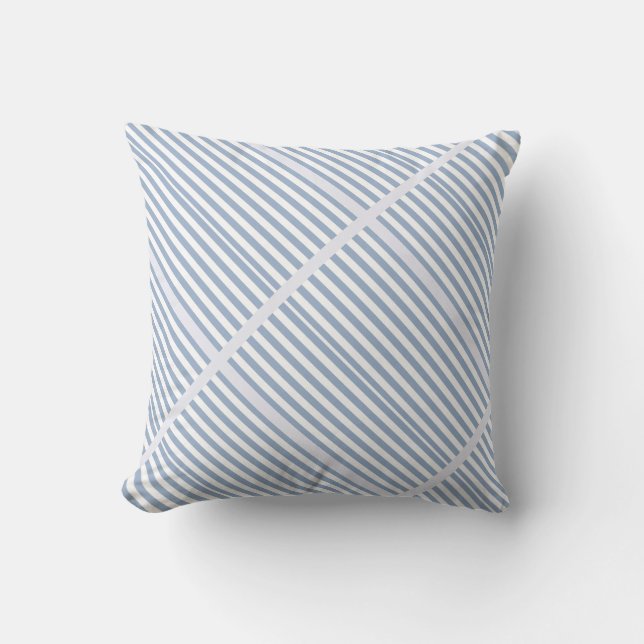 Almofada Throw Pillow Blue & White Stripe (Frente)