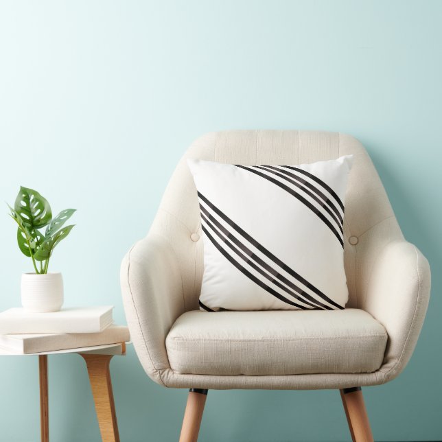 Almofada Throw Pillow Brown & White Stripe (Cadeira)