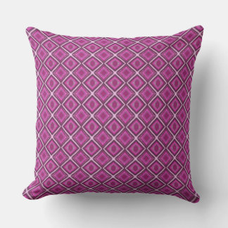 Almofada Throw Pillow Checkered Diamond Purple Pattern, 