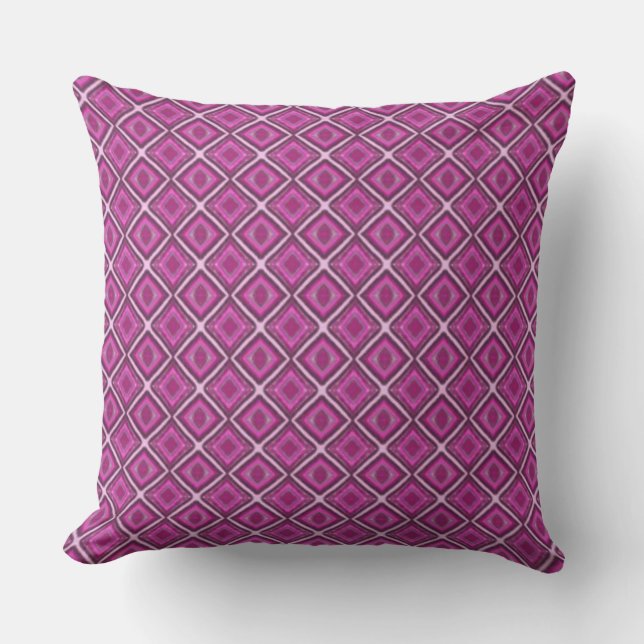Almofada Throw Pillow Checkered Diamond Purple Pattern,  (Frente)