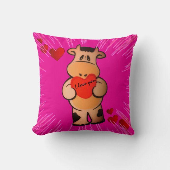Almofada Throw Pillow cow feelings  (Frente)