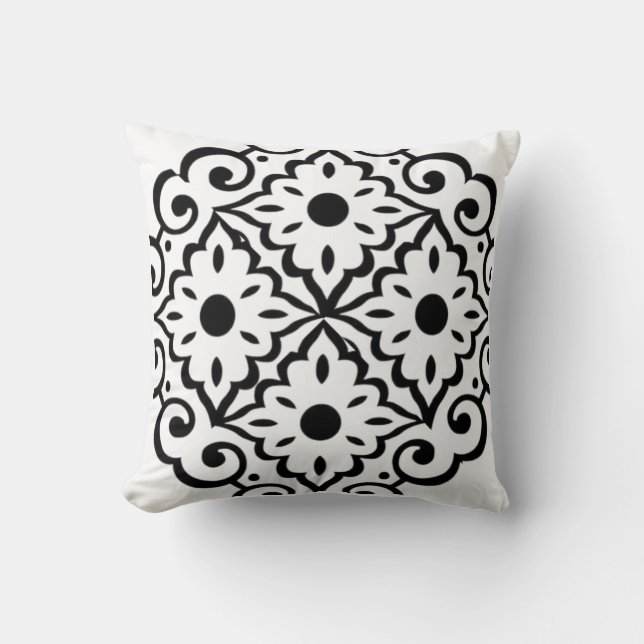 Almofada Throw Pillow Elegant Moroccan Geometric Throw Pill (Frente)