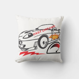Almofada Throw Pillow Fast Dreams –Racing Car Pillow Design