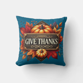 Almofada Throw Pillow give thanks pumpkin