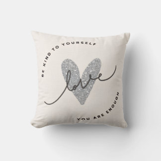 Almofada Throw Pillow – Glitter Heart Love Design | Minimal