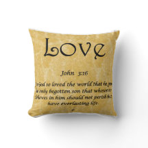 Throw Pillow -Love John 3:16