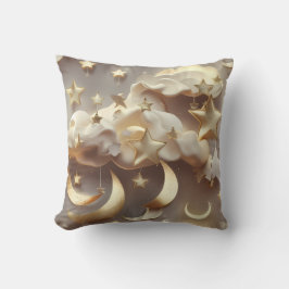 Almofada Throw Pillow – Luxury Creamy Celestial Moon