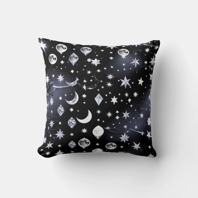 Almofada Throw Pillow – Luxury Onyx Celestial Moon (Frente)