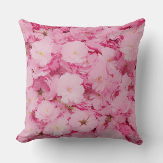 Almofada Throw Pillow Pink Cherry Blossom Floral Botanical