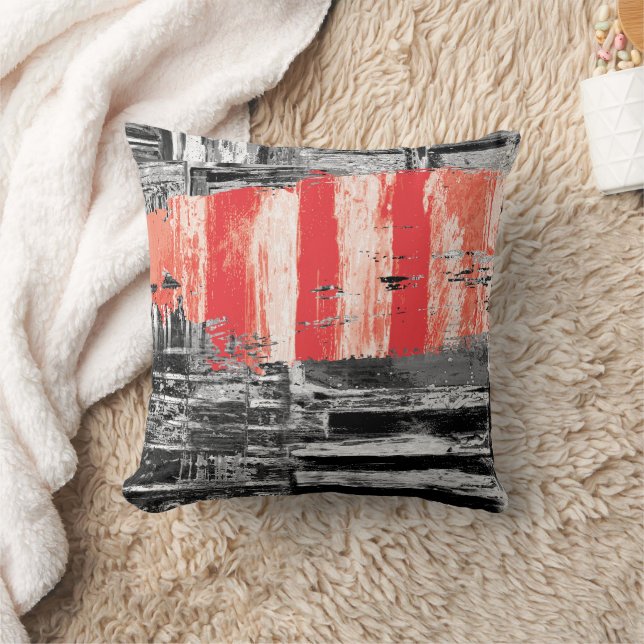 Almofada Throw Pillow – Red Pulse Abstract Design (Cobertor)