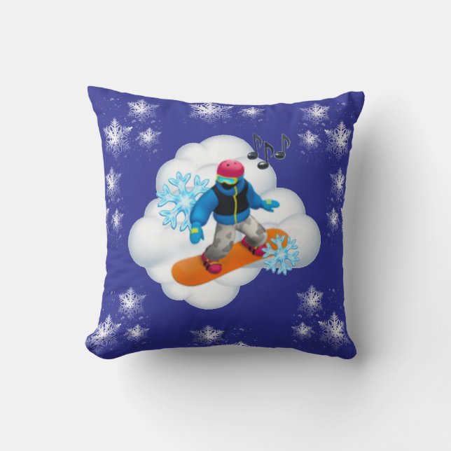 Almofada Throw Pillow Snowboarding mood  (Frente)