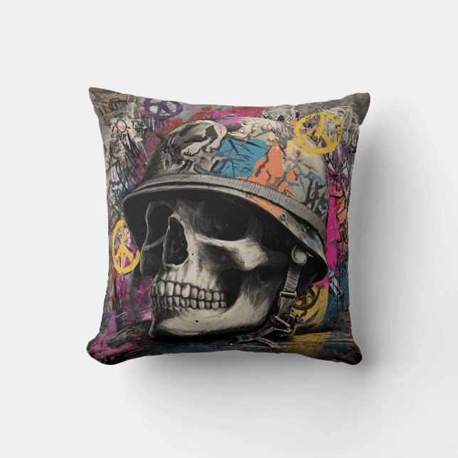 Almofada Throw Pillow Stop war (Frente)