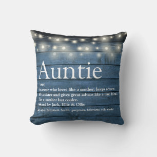 Almofada Tia Auntie Definition String Luz azul Russo