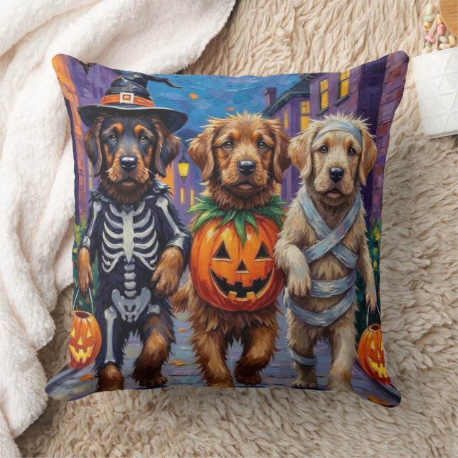 Almofada Tibetano Mastiff Cachorros Em Figurinos De Hallowe (Cobertor)