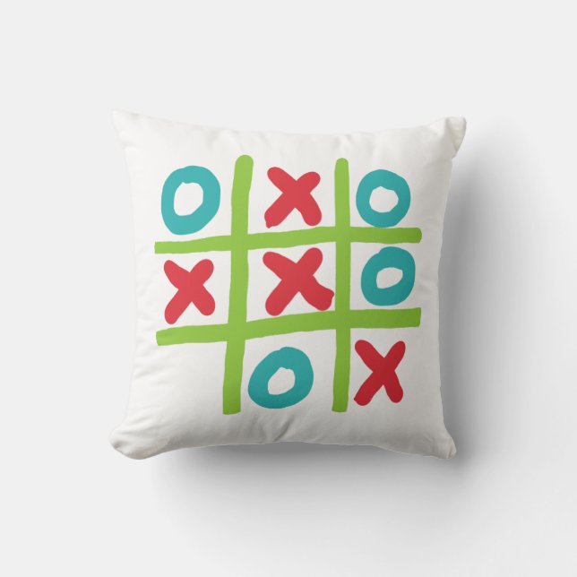 Almofada Tic-tac-toe Noughts e Cruzes (Frente)