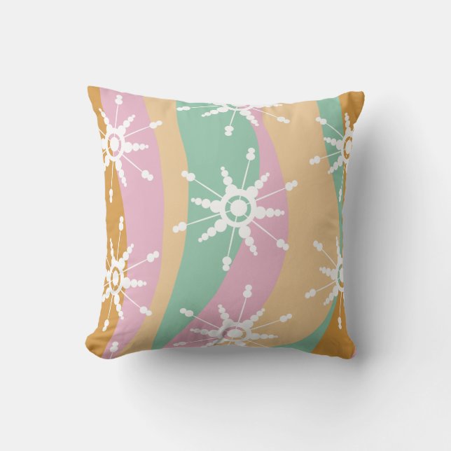 Almofada Tie Dye Liquid Retro Groovy Natal Beige Green (Frente)