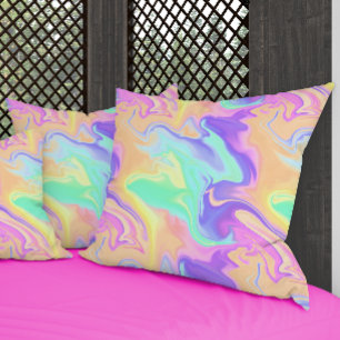 Almofada Tie Dye Swirl Pastel Groovy