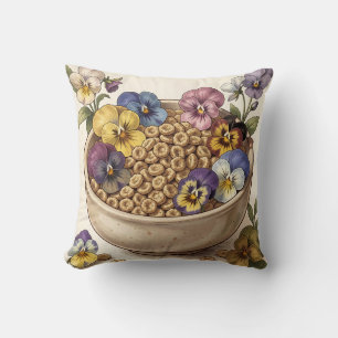 Almofada Tigela de Cereais com Flor de Pensamento Caprichos